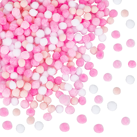 400Pcs 4 Colors DIY Doll Craft Pom Pom Yarn Pom Pom Balls AJEW-SC0003-14-1