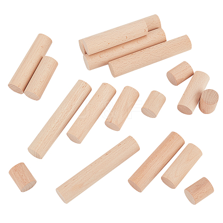  20Pcs 4 Style Round Wooden Sticks WOOD-NB0002-16B-1