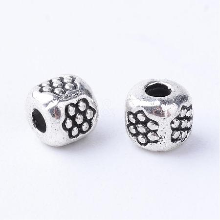 Tibetan Style Alloy Spacer Beads TIBE-Q063-44AS-RS-1