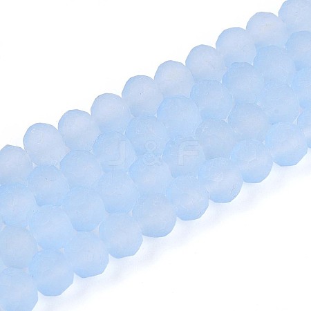 Baking Paint Frosted Glass Beads Strands FGLA-N003-6mm-01-1