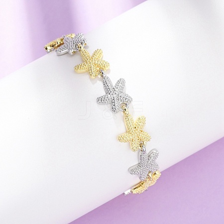 Brass Link Chain Bracelets for Women BJEW-G762-01GP-03-1