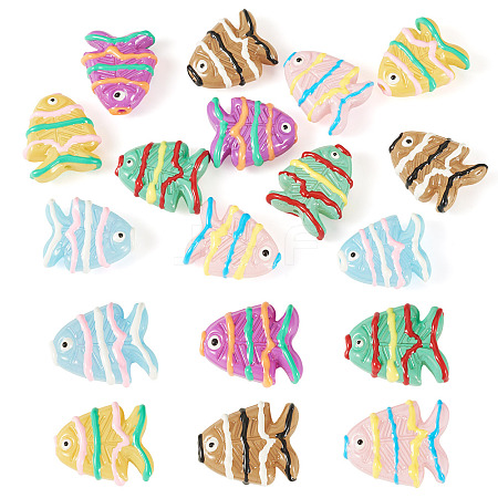 12Pcs 6 Colors Painted Glass Beads LAMP-TA0002-38-1