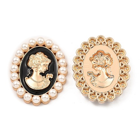 Zinc Alloy Enamel Cabochons ENAM-Q501-01LG-04-1