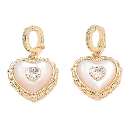 Brass Micro Pave Clear Cubic Zirconia Pendants KK-CBA61F8-06G-1