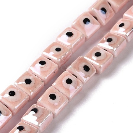 Handmade Porcelain Ceramic Beads Strands LAMP-B021-06G-1