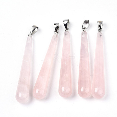 Natural Rose Quartz Big Pendants G-T131-17H-1