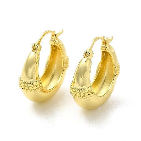 Brass Double Horn Hoop Earrings for Women EJEW-E273-05LG-1