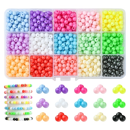 15 Colors Plastic Beads MACR-FS0001-79-1