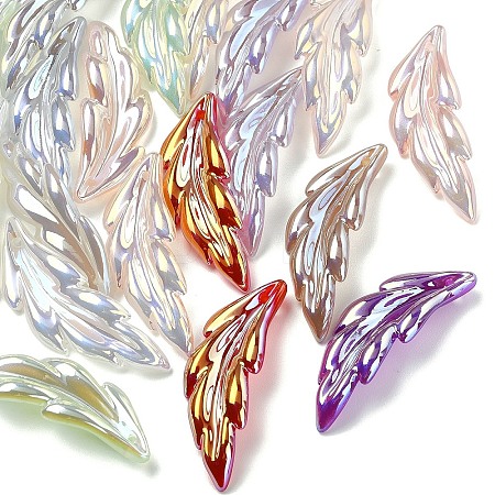 10Pcs UV Plating Iridescent Acrylic Pendants OACR-YW0004-27-1