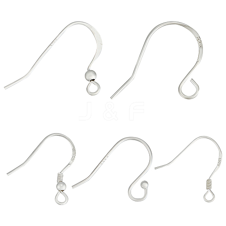 10 Pairs 5 Style 925 Sterling Silver French Hooks with Coil and Ball STER-BBC0006-07-1