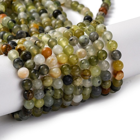 Natural New Jade Beads Strands G-F591-16-5MM-1