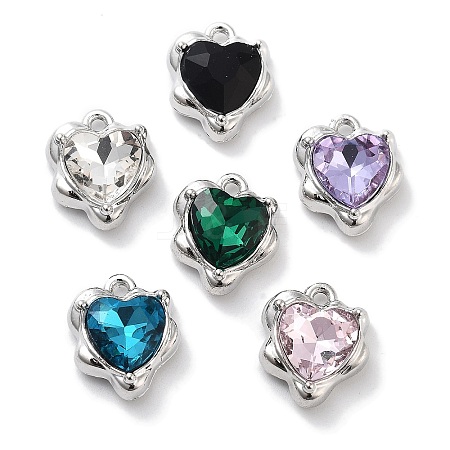 Rack Plating Alloy Rhinestone Charms PALLOY-F311-23P-1