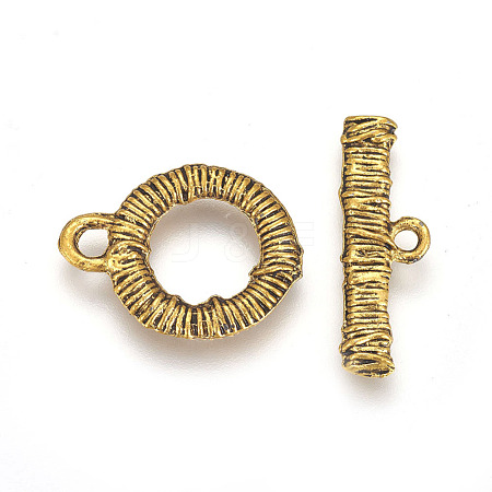 Tibetan Style Alloy Toggle Clasps PALLOY-E500-01AG-1