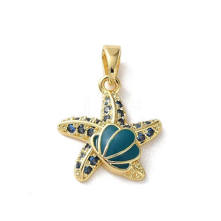 Brass Micro Pave Cubic Zirconia Pendants KK-P320-08A-G-1