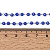 304 Stainless Steel with Glass Faceted Rondelle Bead Handmade Link Chain Birth Stone Necklaces for Women NJEW-G195-01G-11-5