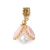 Handmade Glass Seed Beads & Glass Pearl Loom European Dangle Charms PALLOY-MZ00350-1