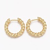 Brass Huggie Hoop Earrings X-EJEW-L231-31G-1