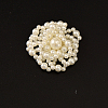 Flower Plastic Imitation Pearl Bead Appliques WG82391-03-1