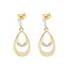Brass Micro Pave Clear Cubic Zirconia Dangle Stud Earrings EJEW-M103-10G-1