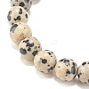 2Pcs 2 Style Natural Dalmatian Jasper & Lava Rock Stretch Bracelets Set BJEW-JB08193-02-7