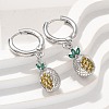 Brass Cubic Zirconia Hoop Earrings EJEW-Q015-02P-A-5