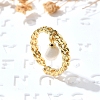 Brass Curb Chain Cuff Rings for Women RJEW-Z085-04G-2