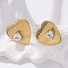 Brass & Glass & Plastic Stud Earrings EJEW-D302-03G-01A-5