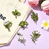 6Pcs 6 Styles Baking Paint Alloy Lapel Pins for Backpack Clothes JEWB-CJ0003-02-5