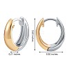 Two Tone Rhodium Plated 925 Sterling Silver Hinged Hoop Earrings for Women JE961A-7