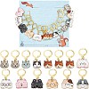 Alloy Enamel Cat Charm Locking Stitch Markers HJEW-AB00539-1