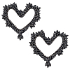 2Pcs Heart Rhinestone Garment Accessores FIND-FG0003-50-1