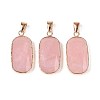 Natural Rose Quartz Pendants G-N349-03F-G-1