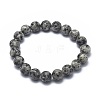 Natural Sesame Jasper/Kiwi Jasper Bead Stretch Bracelets BJEW-K212-C-033-2