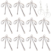 8 Pairs Brass Micro Pave Clear Cubic Zirconia Pendants KK-SC0006-23-1