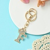 Golden Alloy Rhinestone Keychain KEYC-YW00105-06-1