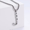 3Pcs Stainless Steel Textured Letter Pendants LW4134-10-1