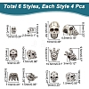 24Pcs 6 Styles Tibetan Style Alloy Beads FIND-NB0005-15-2