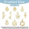 10Pcs 10 Styles Brass Pendants KK-YW0004-40-2