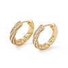 Clear Cubic Zirconia Twist Hoop Earrings EJEW-B014-02G-1