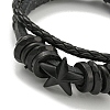 PU Imitation Leather Cord Triple Layer Multi-strand Bracelets BJEW-P329-05A-EB-2