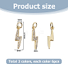 12Pcs 2 Colors Brass Micro Pave Cubic Zirconia Pendants ZIRC-HS0001-23-2