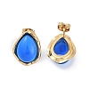 Ion Plating(IP) 304 Stainless Steel Teardrop Stud Earrings EJEW-Z068-36G-01-5