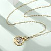 Brass Twelve Constellations Tarot Pendant Necklaces NJEW-Q006-01L-G-1
