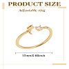 1Pc Letter Brass Rhinestone Open Cuff Rings for Women AJEW-LP0004-47F-G-2