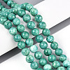 Dyed Synthetic Fossil Beads Strands G-T139-8mm-66E-2