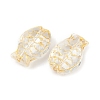 Electroplate and Golden Metal Enlaced Glass Beads EGLA-T029-01F-2