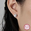 Cubic Zirconia Sqaure Stud Earrings for Women EJEW-F317-18P-3