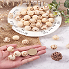 Fashewelry 90Pcs 9 Patterns Natural Theaceae Wood Beads WOOD-FW0001-05-18