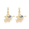 Brass Micro Pave Cubic Zirconia Pendants KK-Q073-09G-1