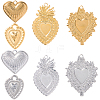 16Pcs 8 Styles Stainless Steel Pendants STAS-SC0010-15-1